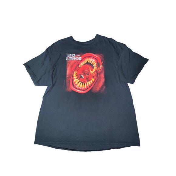 Vintage Vio-Lence 2008 Metal Tour T-Shirt All Over Print Size XL Music Y2K